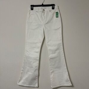 GAP 70s Flare Jeans High Rise White Denim Stretch Size 14 Plus‎ NWT Chic
